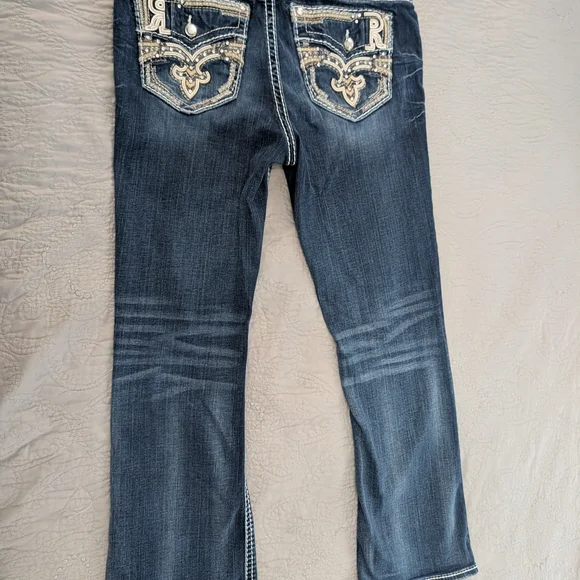 Rock Revival Dark Blue Boot Cut Ysobel Women's Jeans Size 31 - Picture 6 of 8